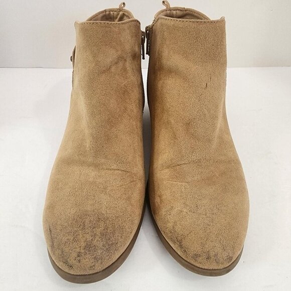 Old Navy Women's Tan Faux Suede Ankle Booties, sie 9 - Picture 2 of 8